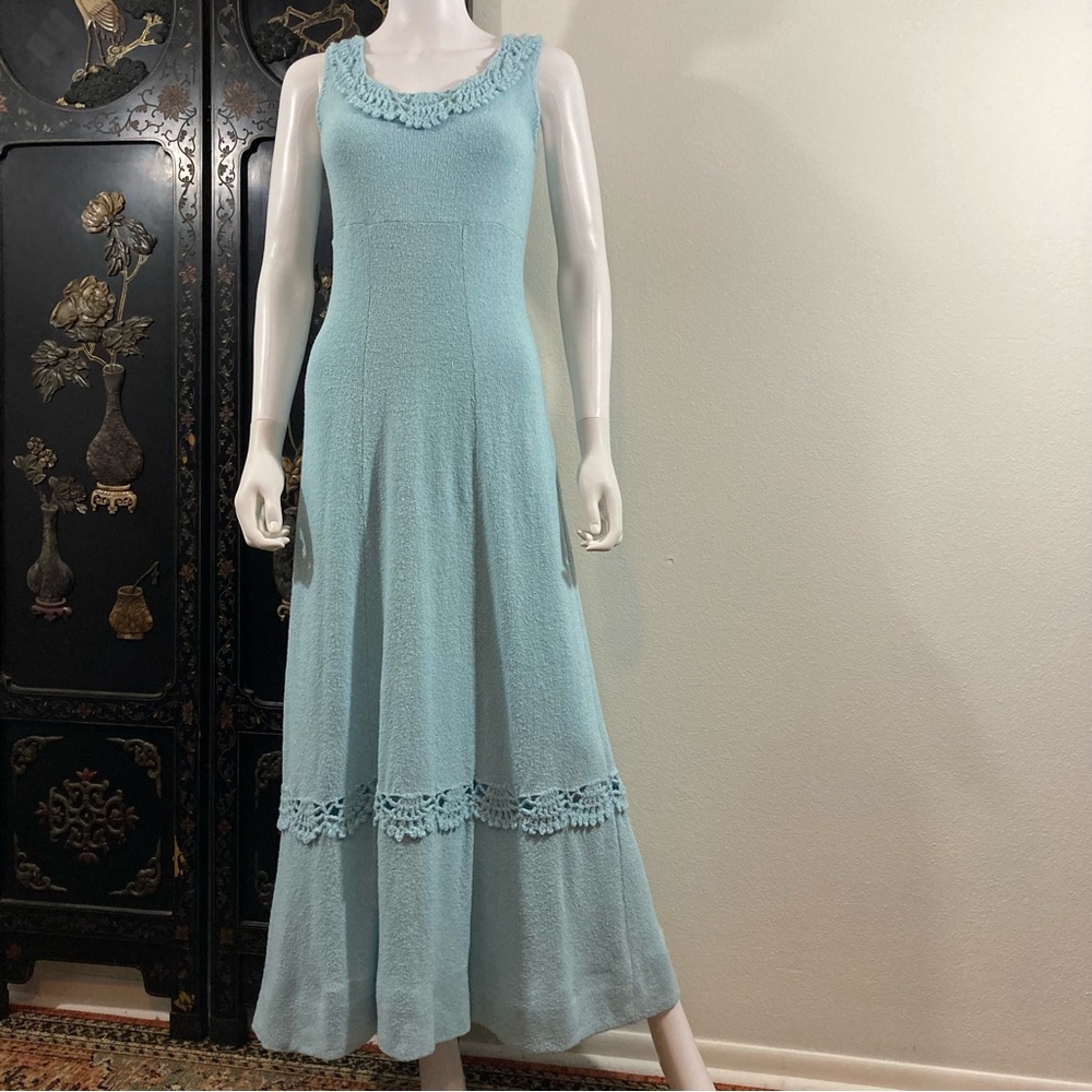 Terrycloth Maxi Dress, Vintage 1970’s Summer Dress Size Small
